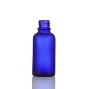 Frosted Blue Empty Cosmetic Oil Dropper Glass Bottles
