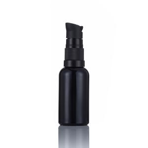 30ml Black Empty Cosmetic Serum Glass Bottle with Cream Pump