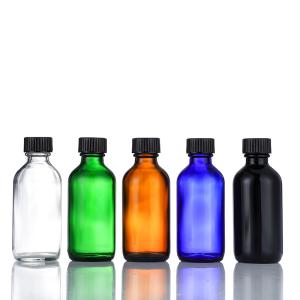 480ml Blue Cosmetic Bottle,Cylinder Boston Glass Oil Bottles