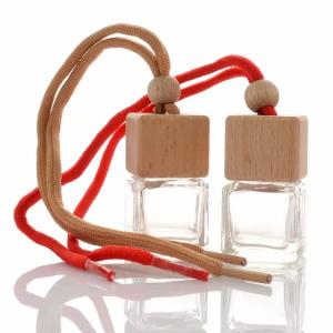 product image Empty 8ml Air Freshener Bottle ,Clear Glass Car Perfume Bottles with Wood Screw Cap SK-CADB004