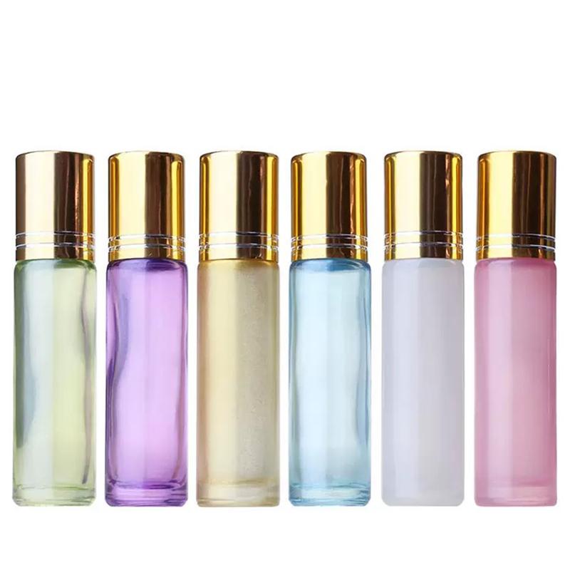 Customized Colorful Coating Roll on Glass Bottle with Metal Roller Balls
