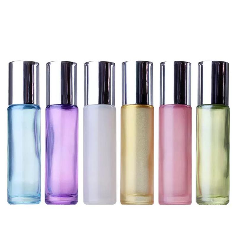 Customized Colorful Coating Roll on Glass Bottle with Metal Roller Balls