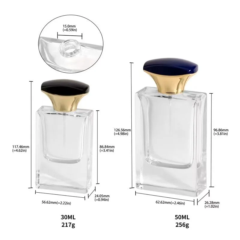 product image 30ml 50ml Square Clear Glass Perfume Bottles SK-PGB30A