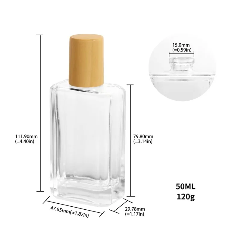 product image 50ml Transparent Empty Cosmetic Glass Perfume Bottle SK-PGB50A