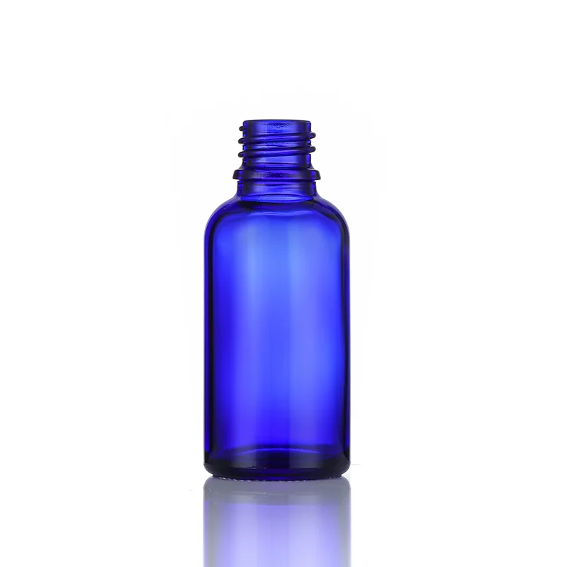 product image Empty 50ml Blue Glass Essential Oil Bottles, 18mm Neck Glass Dropper Bottle SK-BEGB008