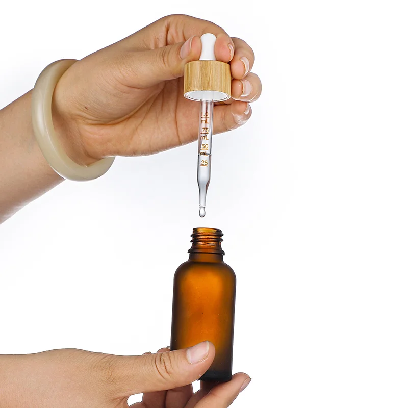 product image 100ml Frosted Amber Empty Essential Oil Glass Bottle SK-AEGB010