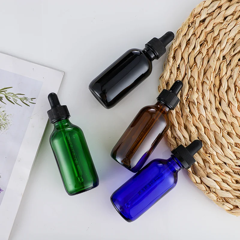product image 30ml Black Empty Cosmetic Serum Glass Bottle with Cream Pump SK-BEGB011