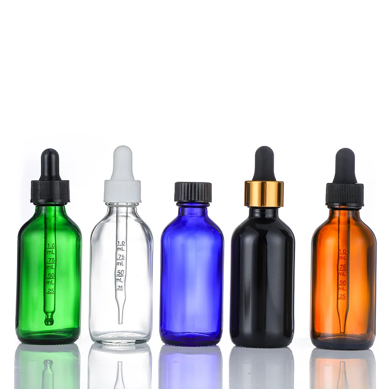 480ml Blue Cosmetic Bottle,Cylinder Boston Glass Oil Bottles