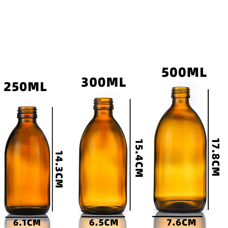 200ml 250ml Round Empty Glass Syrup Bottles,Medical Liquid Glass Bottle