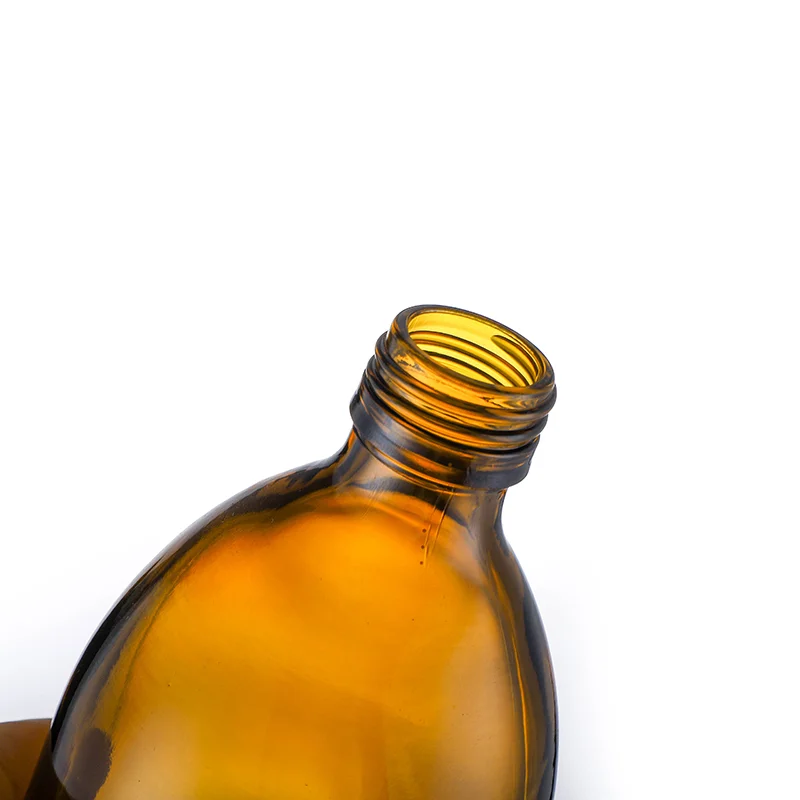 500ml Amber Pharma Oral Liquid Glass Bottle,Round Bottle for Medicine Liquid Syrup