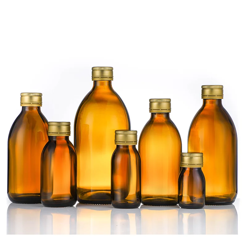 300ml 500ml Pharmaceutical Glass Syrup Bottles with Aluminum Screw Lid