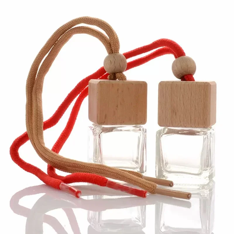 product image Empty 8ml Air Freshener Bottle ,Clear Glass Car Perfume Bottles with Wood Screw Cap SK-CADB004