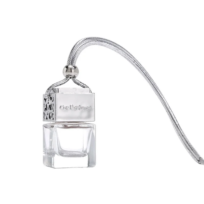 Glass Car Perfume Bottles Pendant, 8ml Perfume Empty Hanging Car Diffuser Bottle