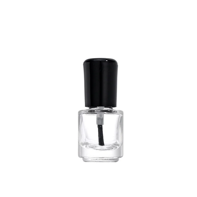 product image Empty Cylinder 5ml Clear Nail Polish Oil Glass Bottles with Black Screw Brush Lid SK-NPGB005
