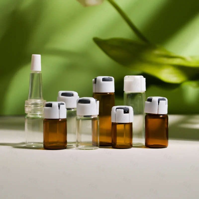 product image 3ML Amber Glass Tube Bottle Freeze-Dries Powder Ampoules 5ml 10ml Dry Powder Tube Bottles with Silicone Cork TP-GTB001