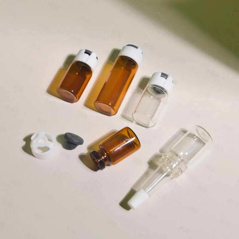 3ML Amber Glass Tube Bottle Freeze-Dries Powder Ampoules 5ml 10ml Dry Powder Tube Bottles with Silicone Cork