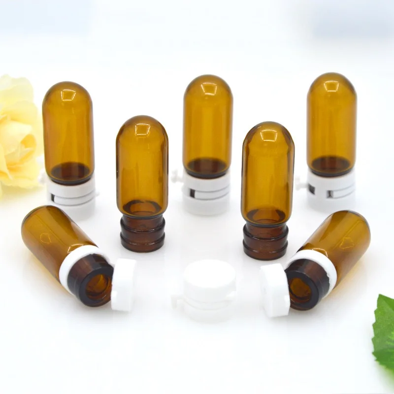 product image 2ml Small Fine Oil Bottle Light Amber Round Bottle Glass Vial,5ml Essential Oil Tube Bottles with Cap TP-GTB004