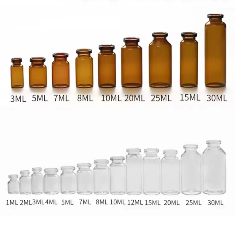 product image 1ml 5ml Amber Empty Penicilline Glass Injection Bottles,10ml Clear Medical Glass Vial For Lab TP-GTB005