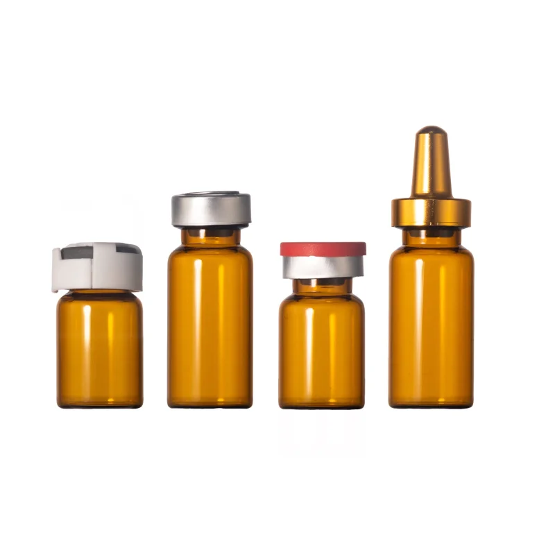 product image Empty Brown Glass Injection Vials 5ml Glass Penicilline Bottle with Silicone Cork TP-GTB006