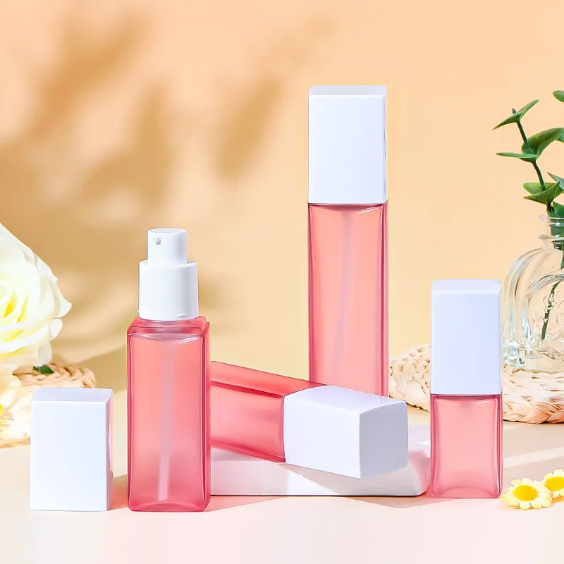 product image Luxury Frosted Blue Plastic Custom 30ml 50ml 100ml PETG Empty Square Lotion Spray Pump Bottle TP-PETGJ06
