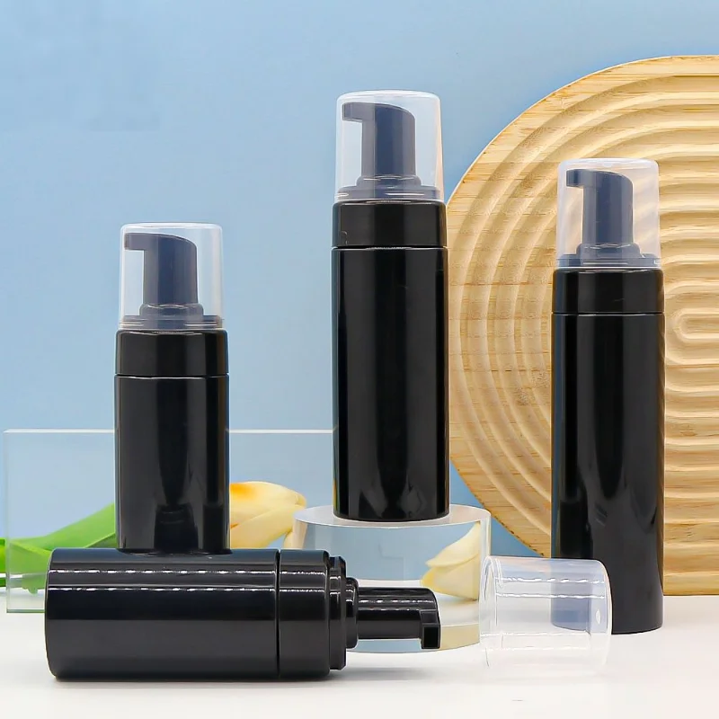 product image Factory Black 120ml 150ml 200ml Cosmetic Plastic Packaging Plastic Foam Dispenser Soap Lotion Bottle Foam Pump Bottle TP-PETJ08