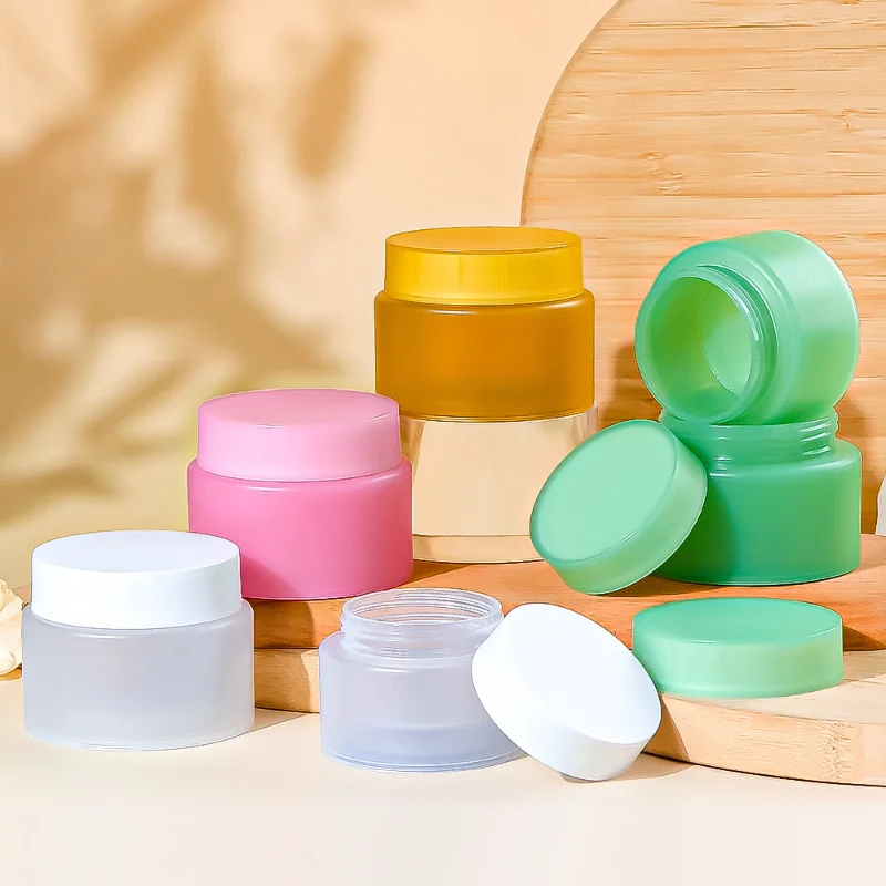 Wholesale Frosted Double Wall Plastic PP Cosmetic Jar Straight 50g/100g Empty Face Cream Container for Skincare Lotion Screw Top