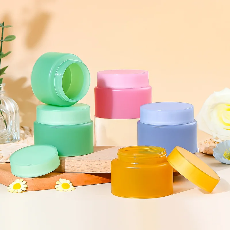 Wholesale Frosted Double Wall Plastic PP Cosmetic Jar Straight 50g/100g Empty Face Cream Container for Skincare Lotion Screw Top