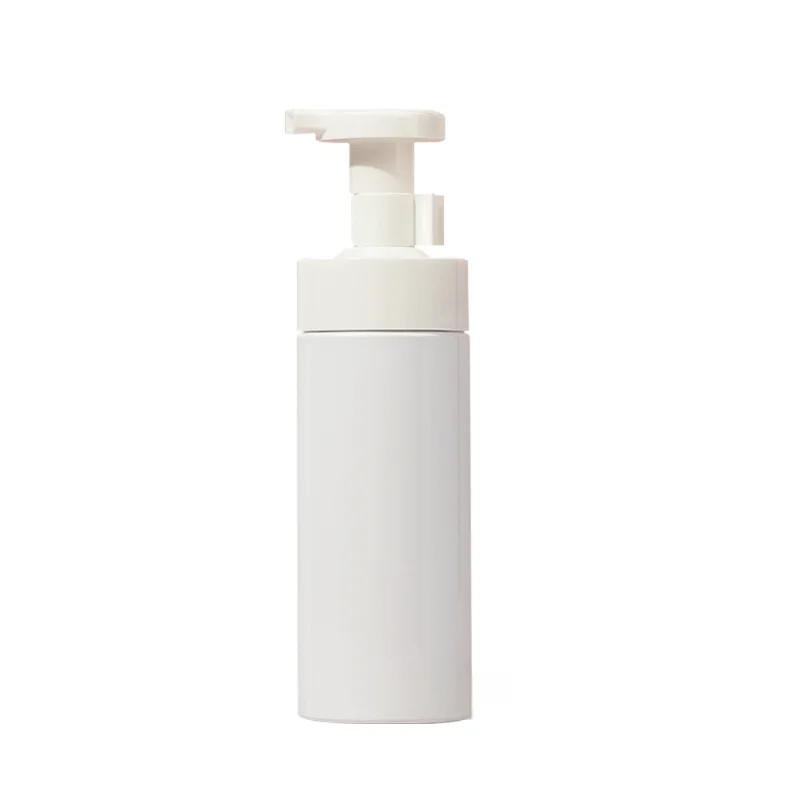 New Empty 250ml 300ml PET Plastic Transparent White Mousse Foam Pump Bottles for Facial Cleanser or Shampoo
