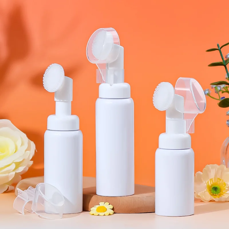 Empty Plastic Foam Pump Bottle 50ml 100ml Clear White Black PET Facial Cleanser Mousse Foam Pump Bottle