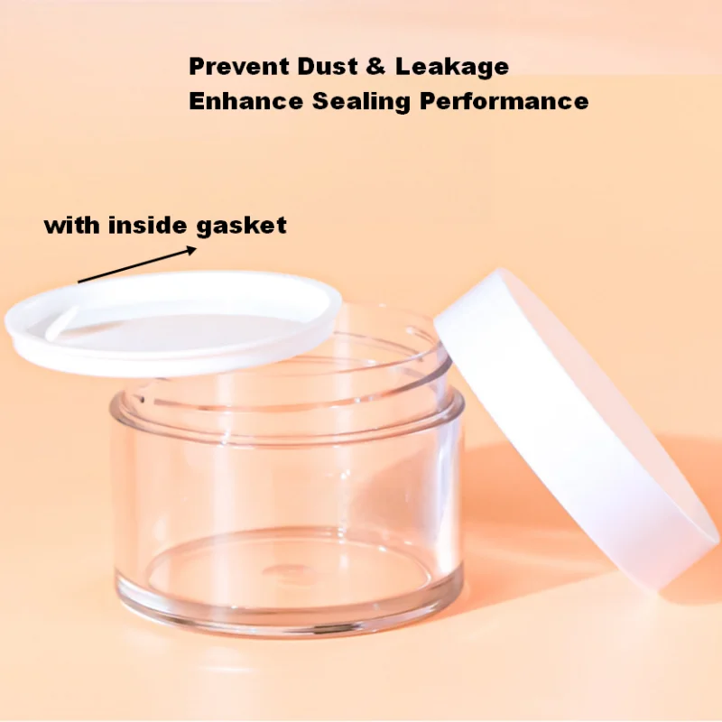 Custom Cream Bottle 50g 100g Screw Cap Luxury Empty Cream Jar in Transparent Color with Wide Mouth Leak Proof