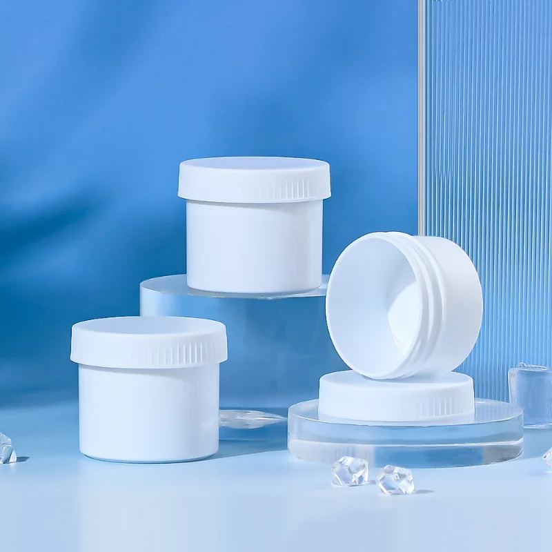 Empty Plastic Cosmetics Round Jars 30ml 50ml Body Eye Cream Skincare Food Grade PP Screw Top Ice Cream Jar