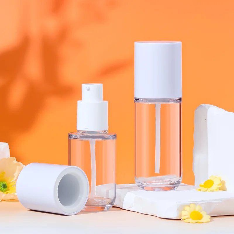 Custom Luxury Small Thick Wall PETG 80ml 100ml 120ml Cosmetic Packaging Plastic Serum Lotion Pump Bottle Travel Size