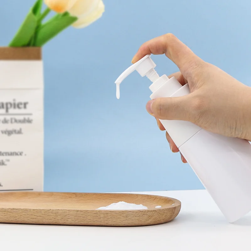High Quality 200ml 350ml Conical PET Bottle for Face Wash Shampoo Shower Gel with Upper and Lower Locking Design Packaging