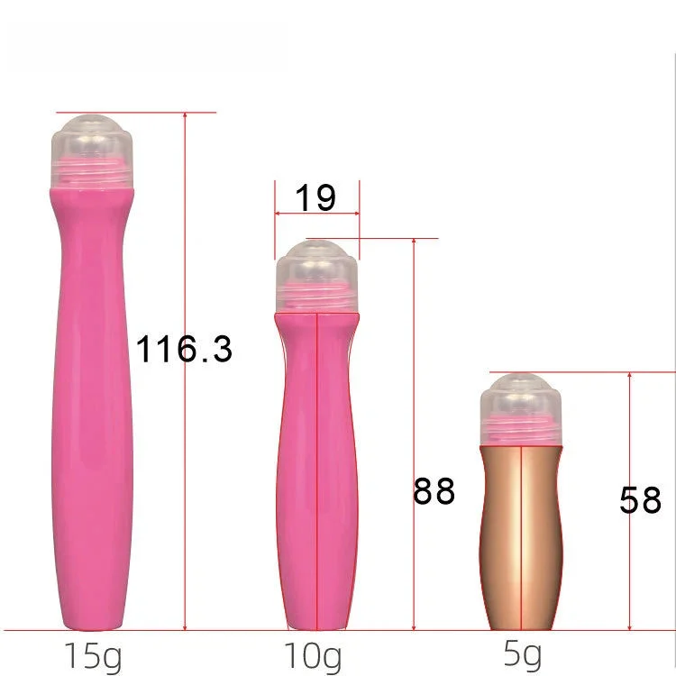 5ML 10ML 15ML White PET Plastic Roll-On Bottle with Steel Bead for Skin Care Serum Lotion Eye Cream Packaging Screen Printing