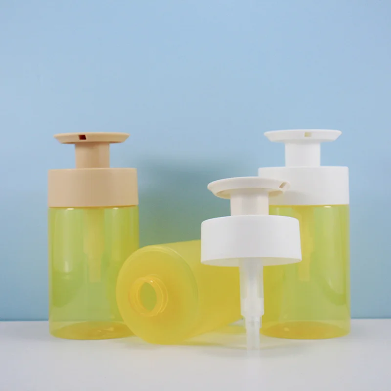 Custom PET Plastic Luxury 500ml Shampoo and Conditioner Bottles with New Style pp Lotion Pump Dispenser Packaging Bottle Set