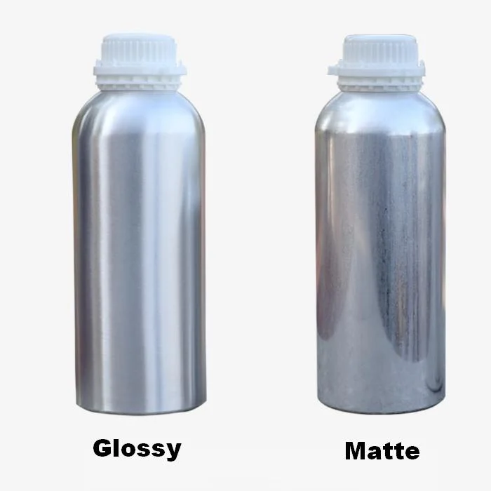 100ml 250ml 500ml Shiny Silver Aluminum Bottle for Essential Oils, Flavors, Solvents and Related Products with PP Tamper Evident Screw Cap