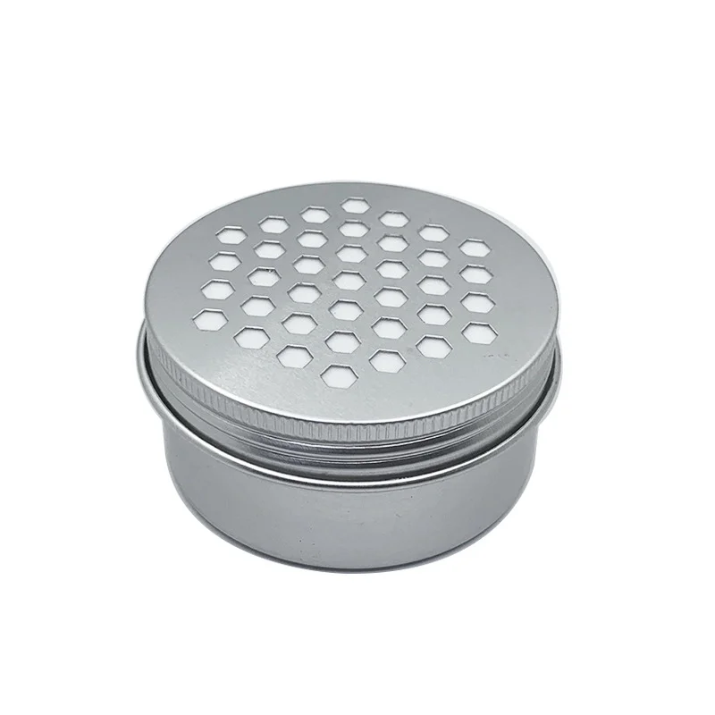 Aluminum 2oz Round Cosmetic Cream Candy Spice Pill Mint Small Metal Mini Tin Box with Screw Lid