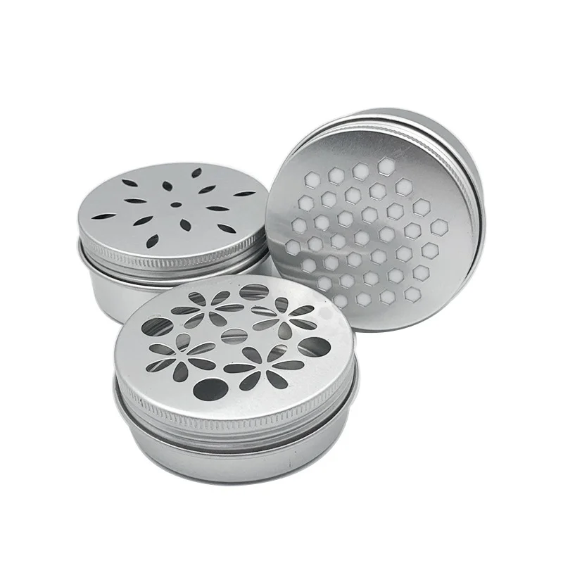 Aluminum 2oz Round Cosmetic Cream Candy Spice Pill Mint Small Metal Mini Tin Box with Screw Lid