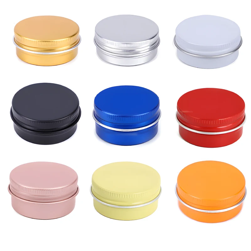 Custom logo 15ml Aluminum Jar Tin Can Pot Container With Screw Lid for Food Cosmetic Packaging