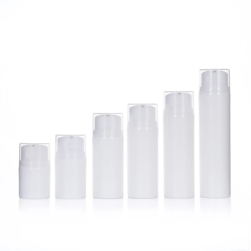 Wholesale Customization 30ml 50ml 100ml 120ml 150ml 200ml Yellow Ring Pump White Airless Bottle Body for Skin Care
