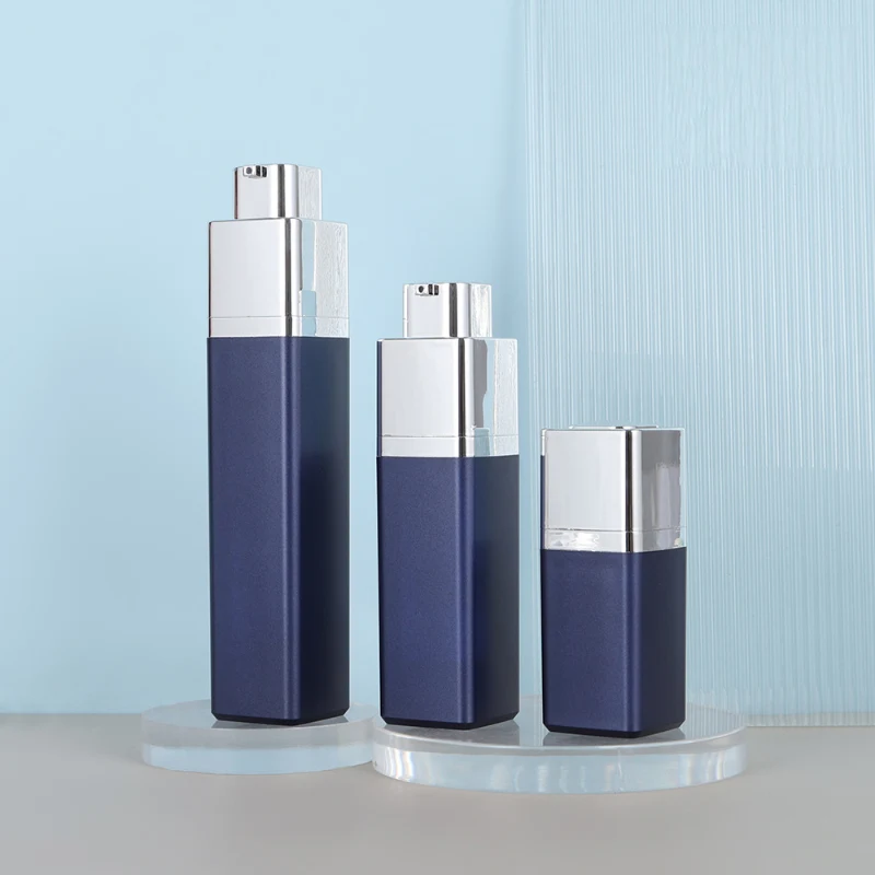 AS Cosmetic Luxury 50ml Airless Pump Bottle for Cream Serum Skincare square Twist 30ml Airless Pump Bottle
