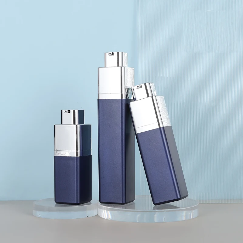 AS Cosmetic Luxury 50ml Airless Pump Bottle for Cream Serum Skincare square Twist 30ml Airless Pump Bottle