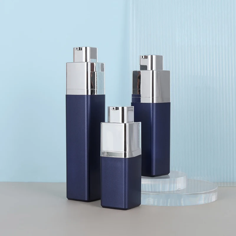 AS Cosmetic Luxury 50ml Airless Pump Bottle for Cream Serum Skincare square Twist 30ml Airless Pump Bottle