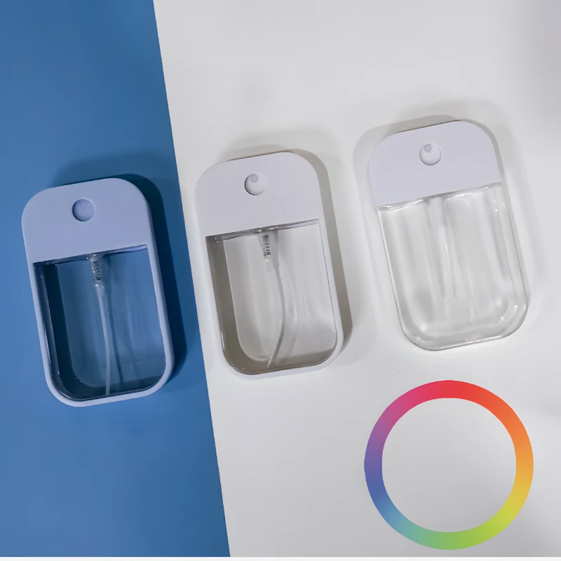 Customizable 38ml 50ml Empty Plastic Card-Style Spray Bottles Pump Fine-Mist Small Travel Hydration Spray Bottles Screen Printed