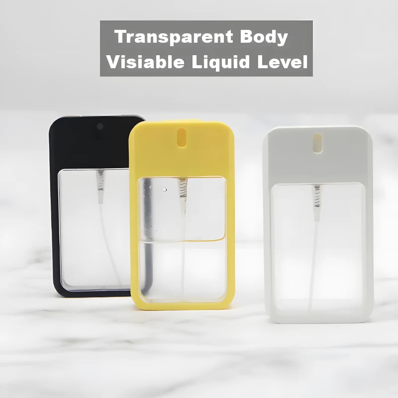 Portable 40ML Plastic Pump Perfume Atomiser PETG PP Pocket Spray Bottle Credit Card Sized for Hand Sanitizer