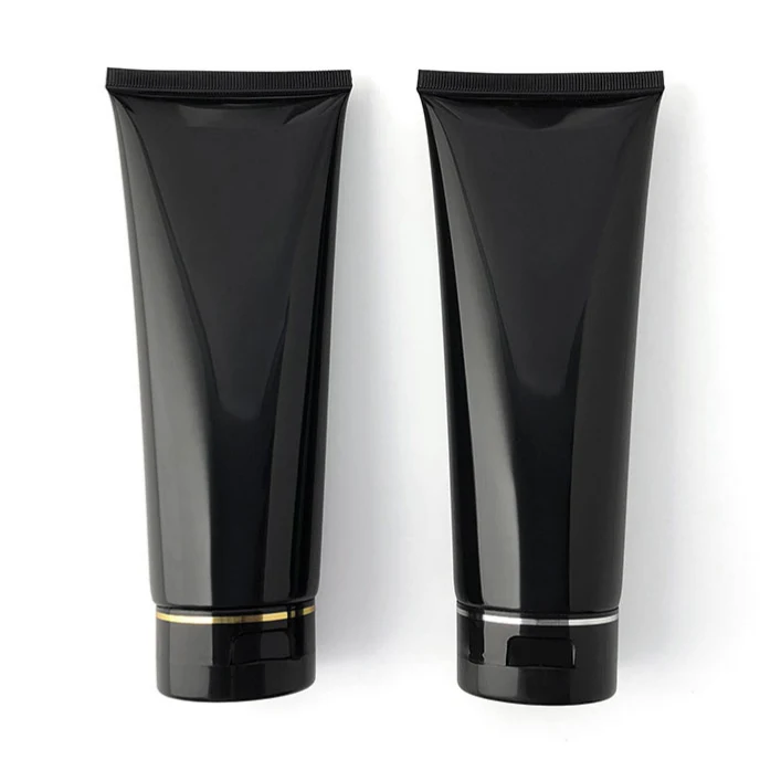 Empty 200g Black Cosmetic Packaging Tube 200ml Capacity Hand Cream Tube with Screw Cover for Skin Care