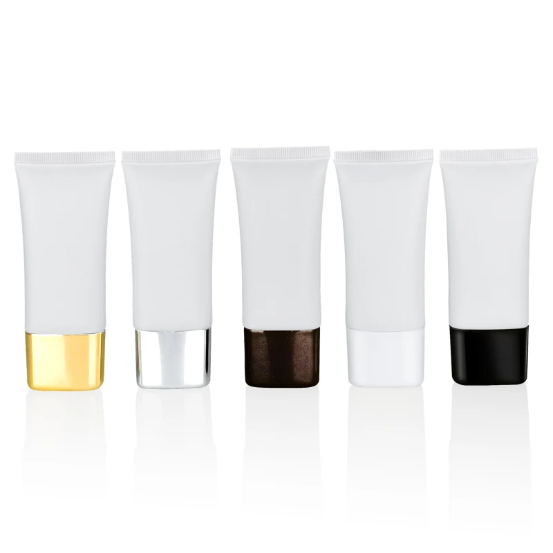 Empty 30ML BB Cream Lotion Soft Squeeze Tube Skincare Flat Matte White Cosmetic Makeup Refillable Liquid Foundation Squeeze Tube