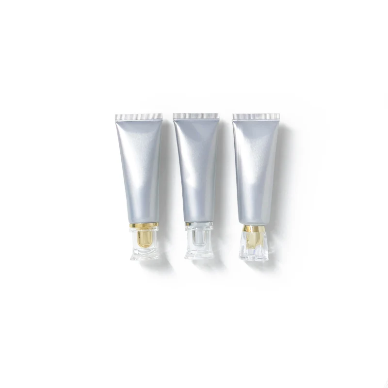 Empty 30g Silver Aluminum Cream Soft Tube Hand/face Lotion Bottles Silver Tube with Octagonal Lid Cosmetic Packaging