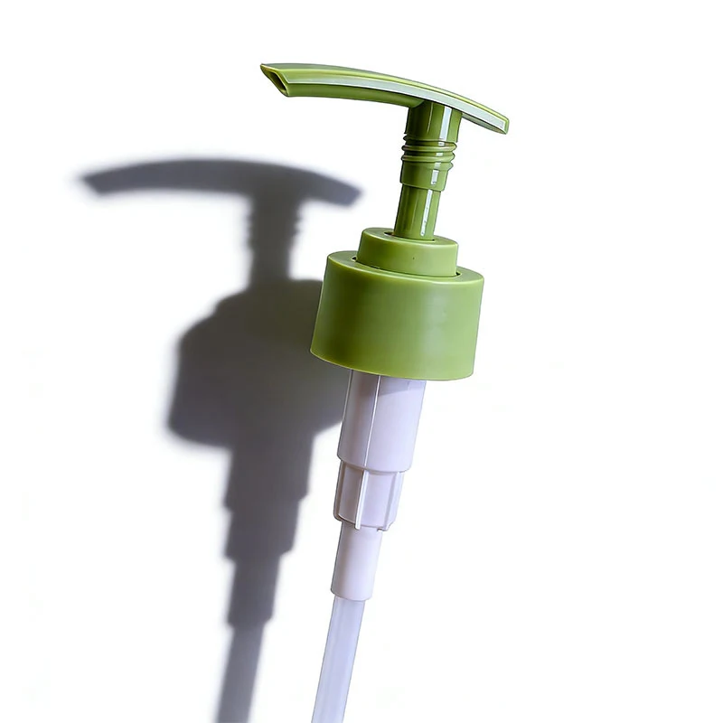 28/410 Child-Proof Security Collar Cosmetic Dispenser Pump Matte Green Plastic Lotion Pump Tamper Evident Ring Screw-On Closure