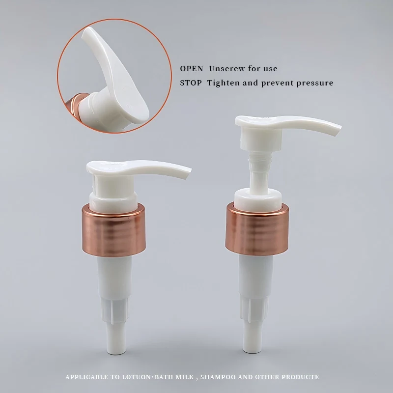 PP Sprayer Hot Sell Matte Rose Golden Circle Shampoo Pump for 150ml Hair Wash Bottles